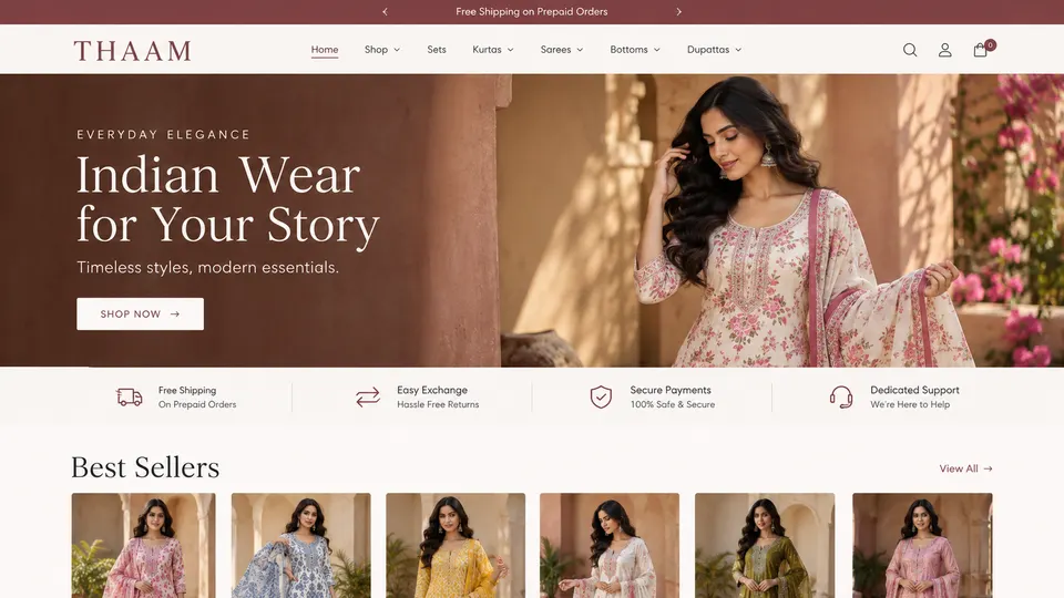 THAAM website, desktop view