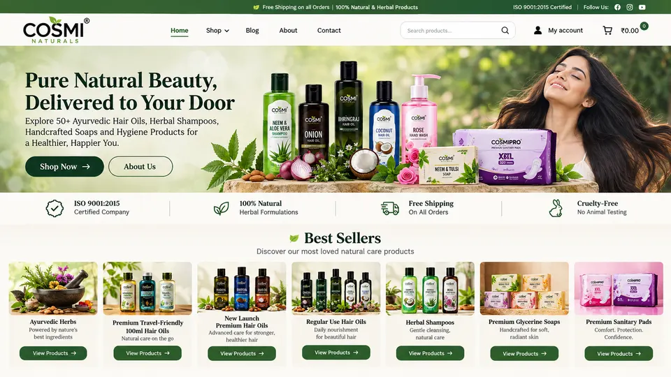 COSMI website, desktop view