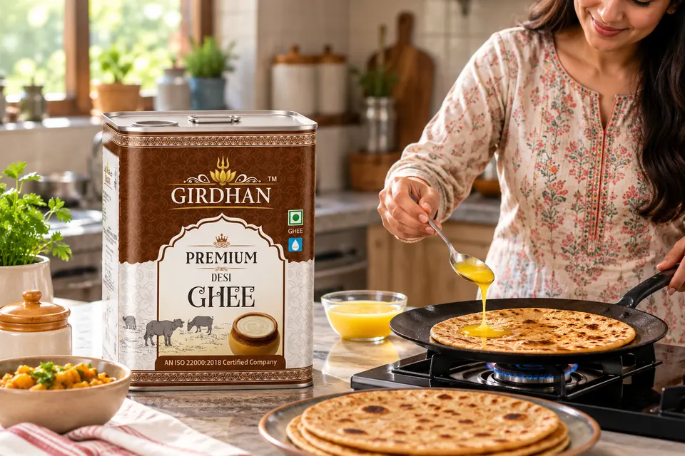 Girdhan ghee served with homemade parathas