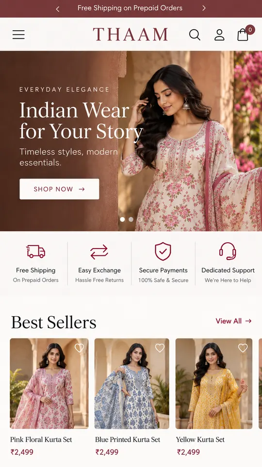 THAAM website, mobile view
